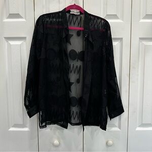 Black Sheer Long Sleeve Top